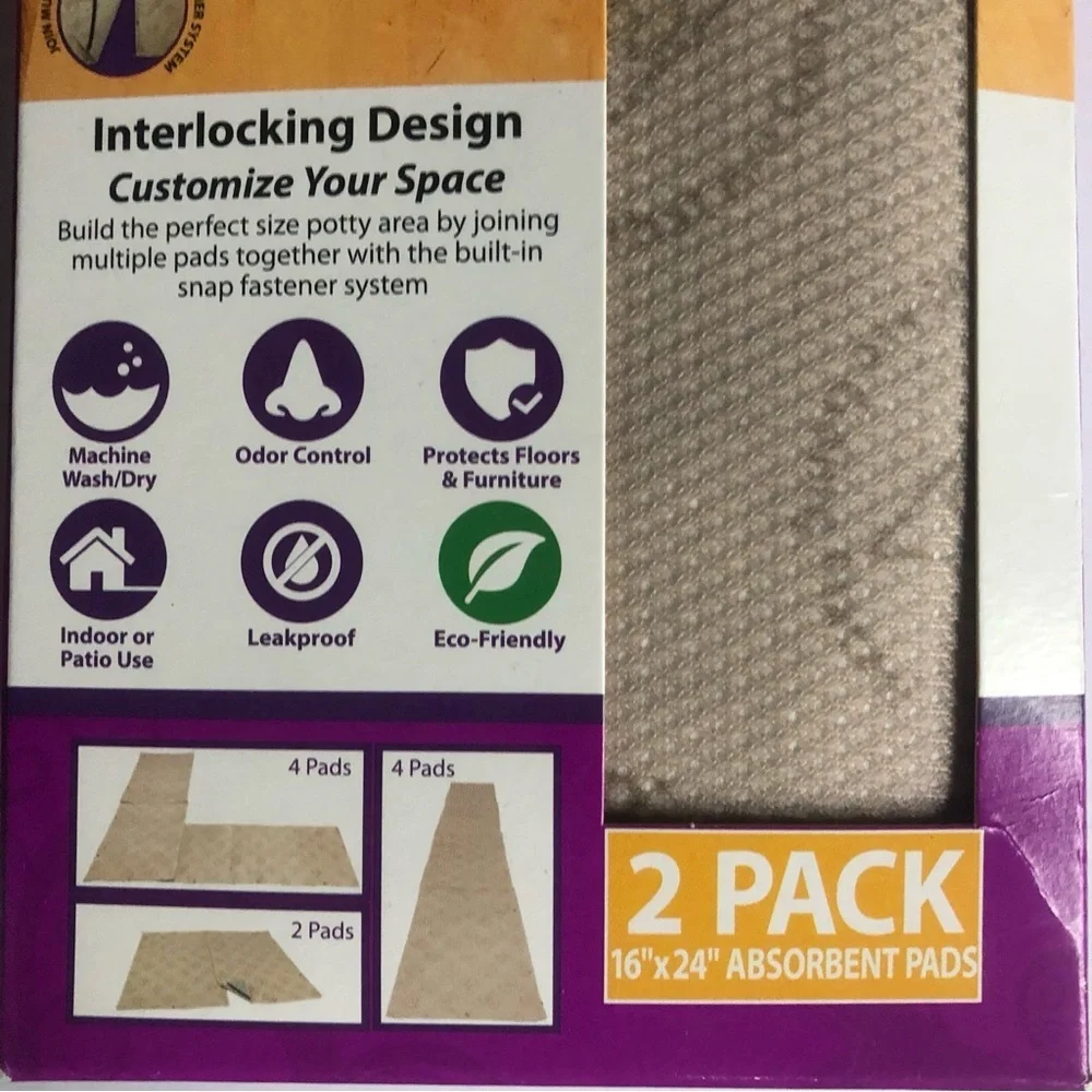 NIP 2 reusable interlocking dog potty pads washable